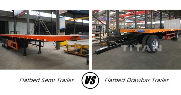 What is the difference between flatbed semi trailer and flatbed drawbar trailer?