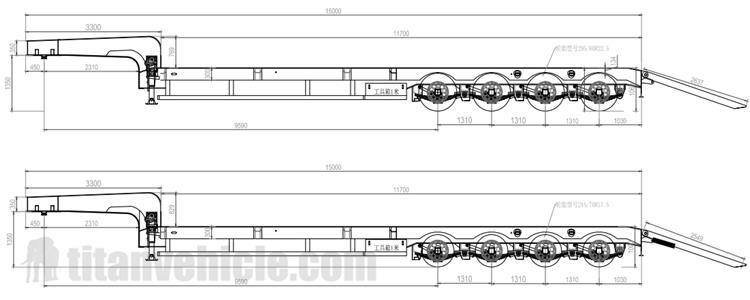 Drawing of Low Bed Trailer for Sale Manufacturer