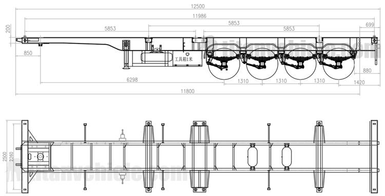 4 Axle 40Ft Container Chassis Trailer for Sale In Fiji