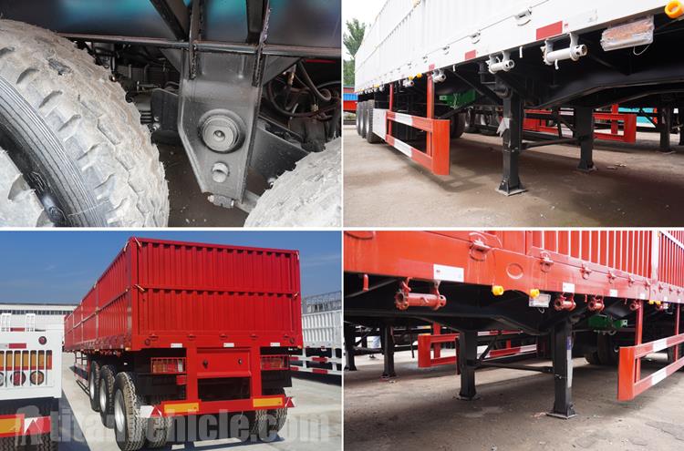 Details of Tri Axle Trailer with Drop Side