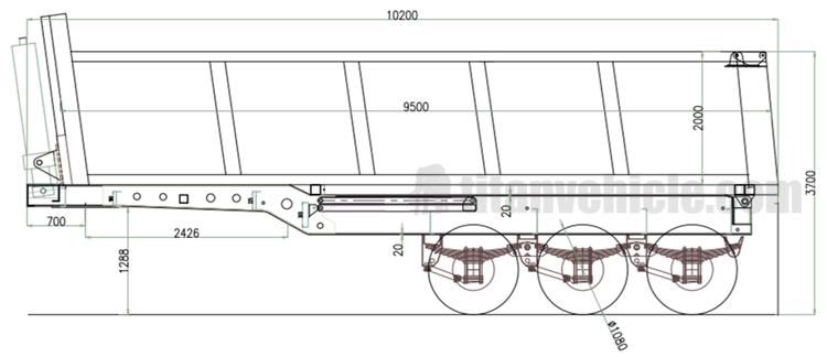 Tri Axle 80 Ton Semi Dump Truck Trailer for Sale In Malawi