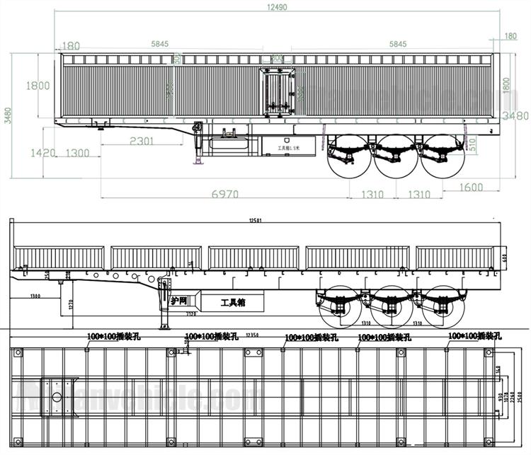 Tri Axle Drop Side Trailer for Sale In Cote d'Ivoire