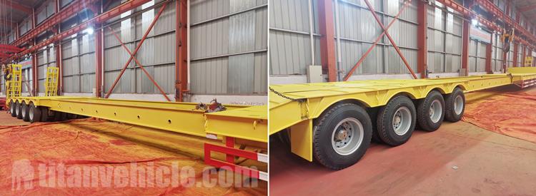 4 Line 8 Axle 100 Ton Extendable Lowbed Trailer for Sale In Congo