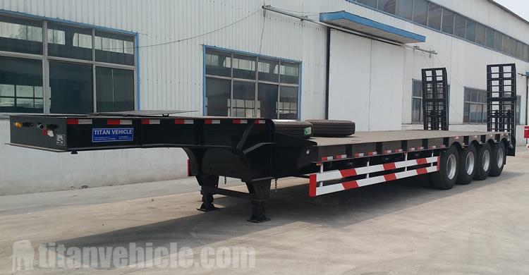 4 Axle 100 Ton Low Bed Truck Trailer for Sale In Liberia