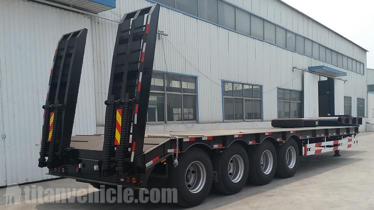 4 Axle 100 Ton Low Bed Truck Trailer for Sale In Liberia