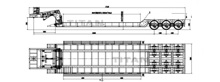 3 line 6 axle removable gooseneck lowboy trailer drawing