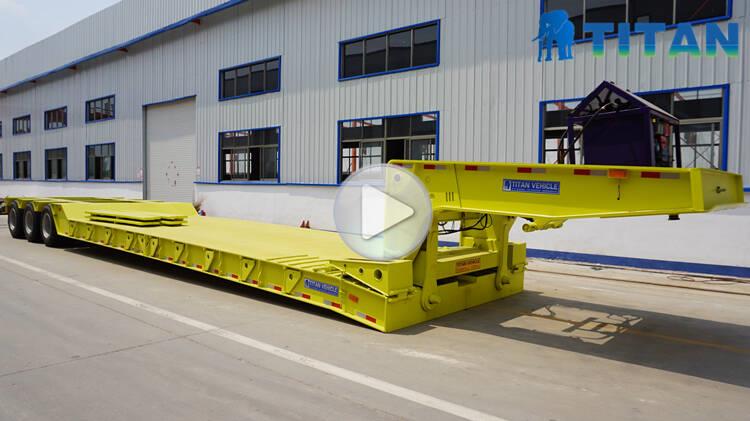 3 line 6 axle Gooseneck Lowboy Trailer video