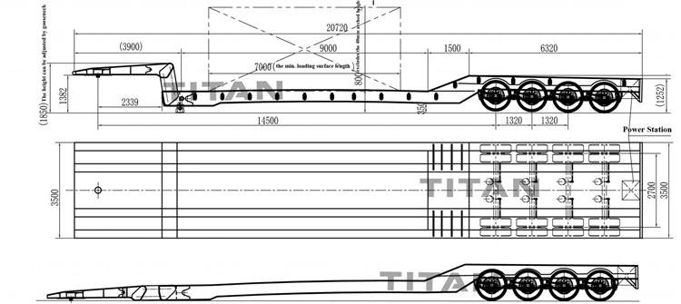 120 Tons Folding Gooseneck Lowboy Trailer drawing