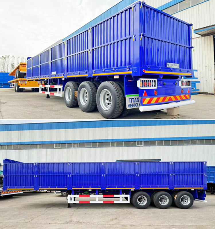 3 Axle 40 Ft Side Wall Semi Truck Trailer for Sale in Eritrea 